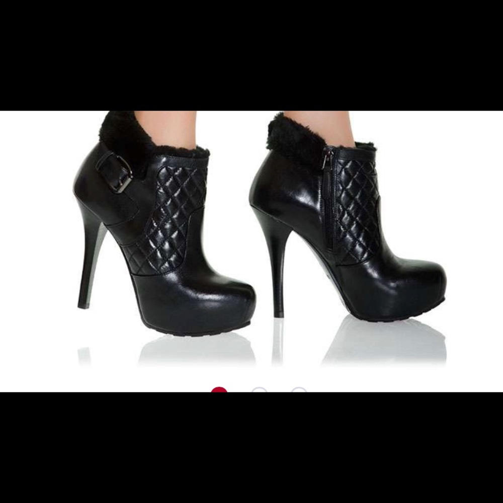 GUESS Womens Size 6.5 ,Black Ankle Booties 4.5" High Heel